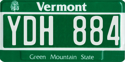 VT license plate YDH884