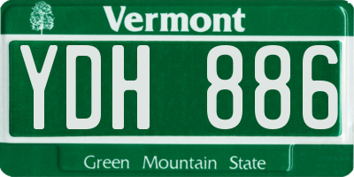 VT license plate YDH886
