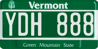 VT license plate YDH888