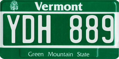 VT license plate YDH889