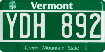 VT license plate YDH892