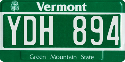VT license plate YDH894