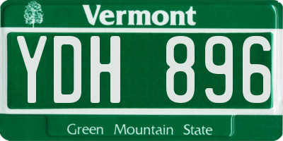 VT license plate YDH896