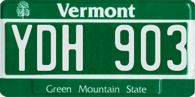 VT license plate YDH903