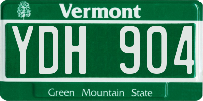 VT license plate YDH904