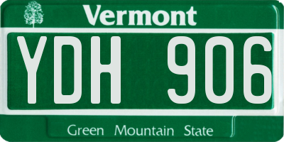 VT license plate YDH906
