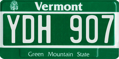 VT license plate YDH907