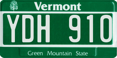 VT license plate YDH910