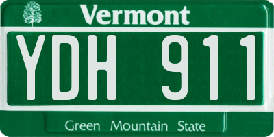 VT license plate YDH911