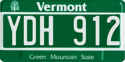 VT license plate YDH912