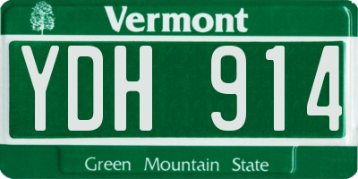 VT license plate YDH914