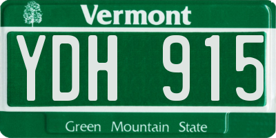 VT license plate YDH915