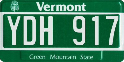 VT license plate YDH917