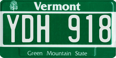 VT license plate YDH918