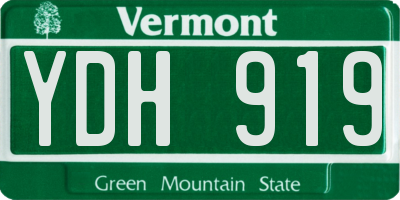 VT license plate YDH919
