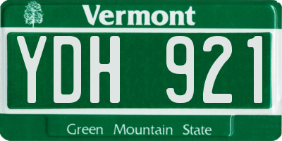 VT license plate YDH921
