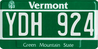 VT license plate YDH924