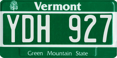VT license plate YDH927