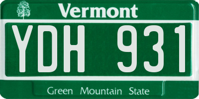 VT license plate YDH931