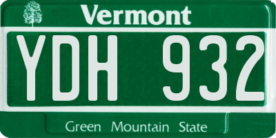 VT license plate YDH932