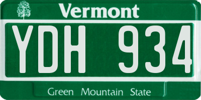 VT license plate YDH934