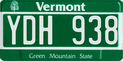 VT license plate YDH938