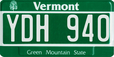 VT license plate YDH940