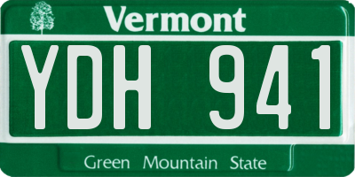 VT license plate YDH941