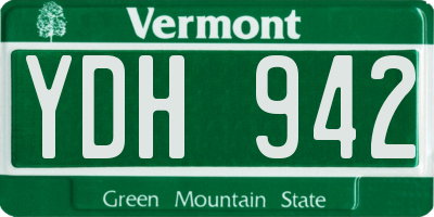 VT license plate YDH942