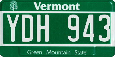 VT license plate YDH943