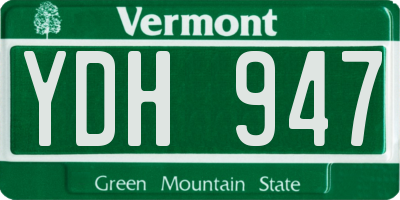 VT license plate YDH947