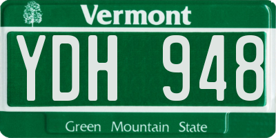 VT license plate YDH948