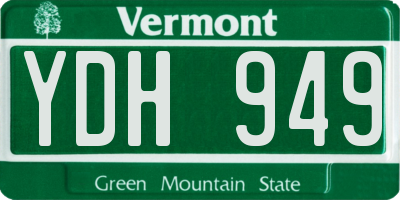 VT license plate YDH949