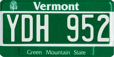 VT license plate YDH952