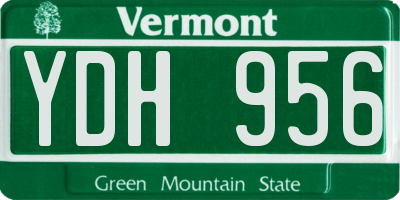 VT license plate YDH956
