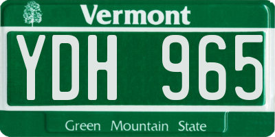 VT license plate YDH965