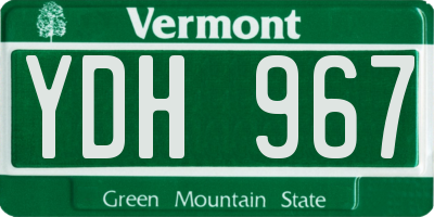 VT license plate YDH967