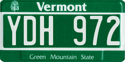 VT license plate YDH972