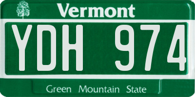 VT license plate YDH974