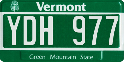 VT license plate YDH977
