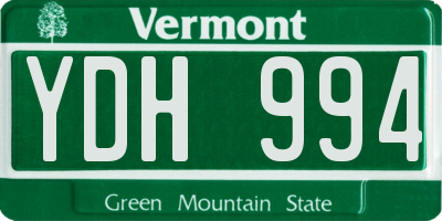 VT license plate YDH994