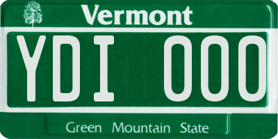VT license plate YDI000