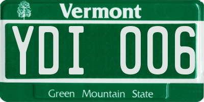 VT license plate YDI006