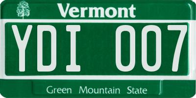 VT license plate YDI007