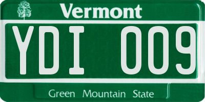 VT license plate YDI009