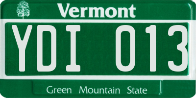 VT license plate YDI013
