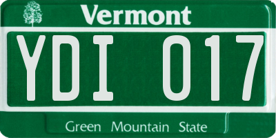 VT license plate YDI017