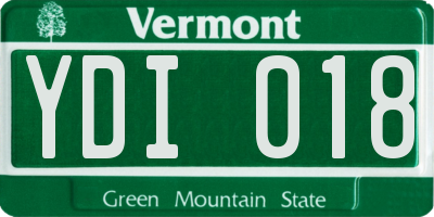 VT license plate YDI018
