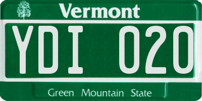 VT license plate YDI020
