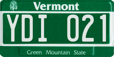 VT license plate YDI021